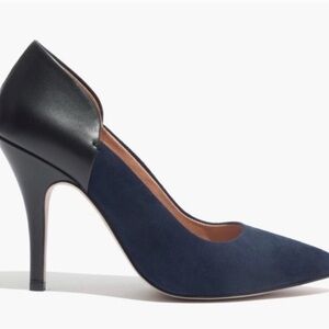Madewell The Maddie Blue Back Two-tone Suede Leather Pump Heels Women's Size 7